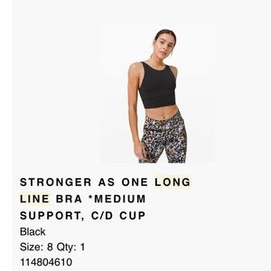 Lululemon Size 8 Black Sports Bra